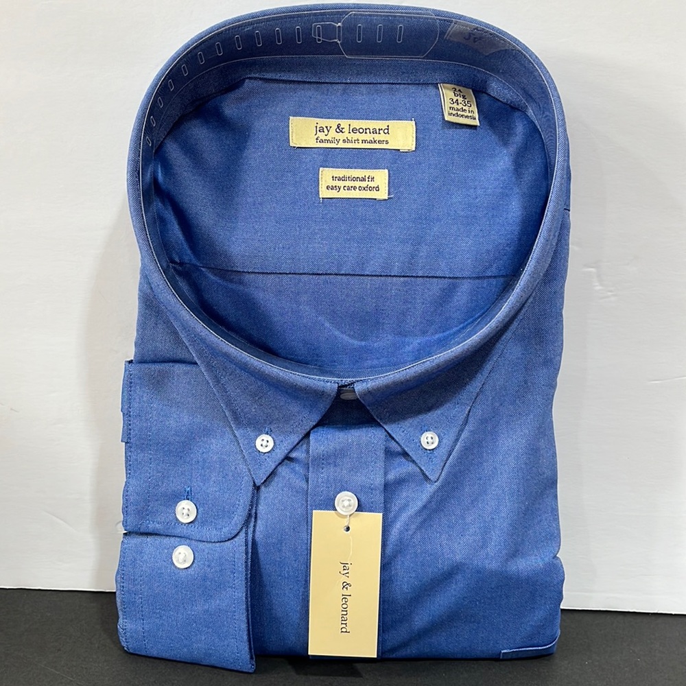jay&leonard family shirt makers size 24 nwt blue Oxford traditional fit Big Tall